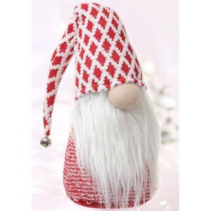 Holiday Christmas Decorative Long White Beard Hat Santa Gnome Red White NEW